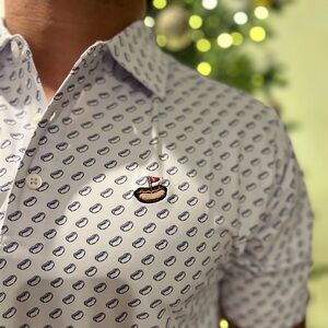 Dogs at the Turn Men’s Hotdog Polo Size M-XXL (Fits like Peter Millar)